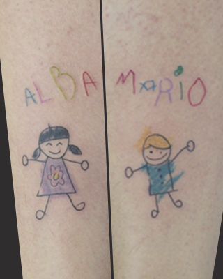 Tatuaje dibujo niños pequeños - En su tinta -Estudio