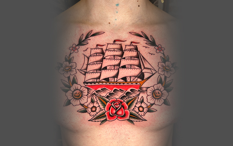 Tatuaje Xavi Stark barco tradicional